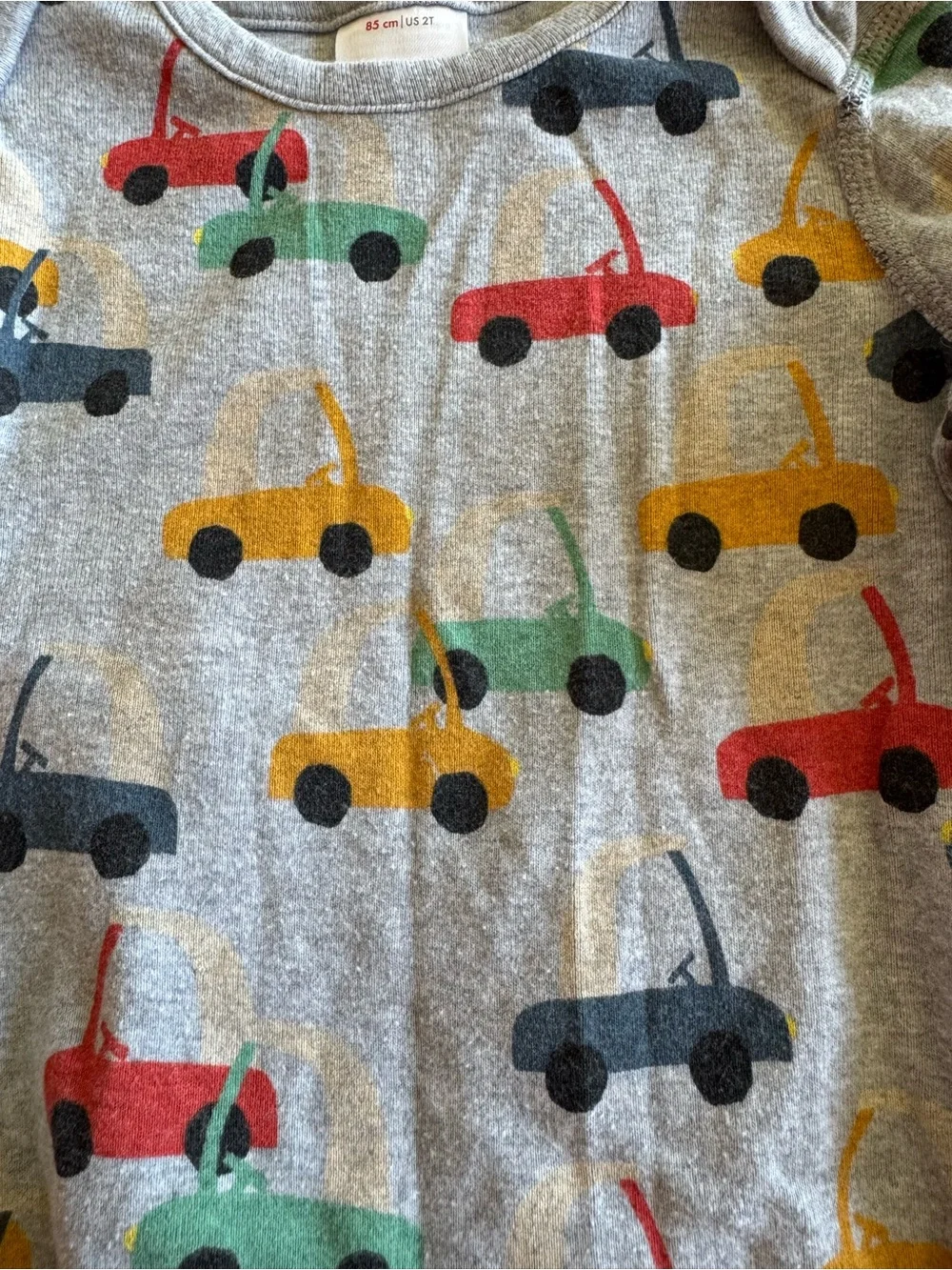 Hanna Andersson neutral set - colorful cars onesie and pants